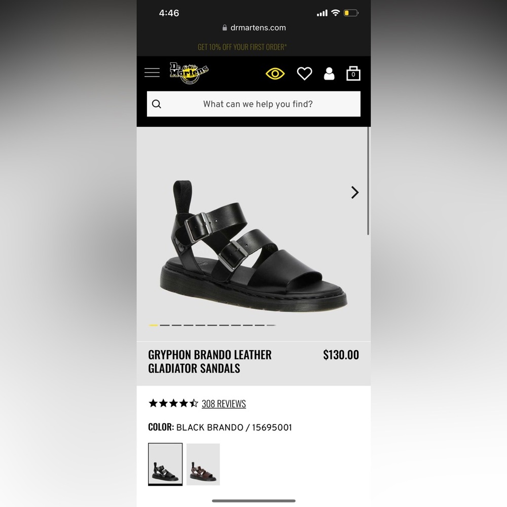 Dr Martens Gryphon Brando Leather Gladiator Sandals - Picture 7 of 7